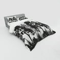 thumbnail image 3 of Black and White Duvet Cover Set, Summer Forest with Pine and Fir Trees Grass Bush Silhouettes, Bedding Set with Shams and Fitted Sheet, 3 Sizes, by Ambesonne, 3 of 3