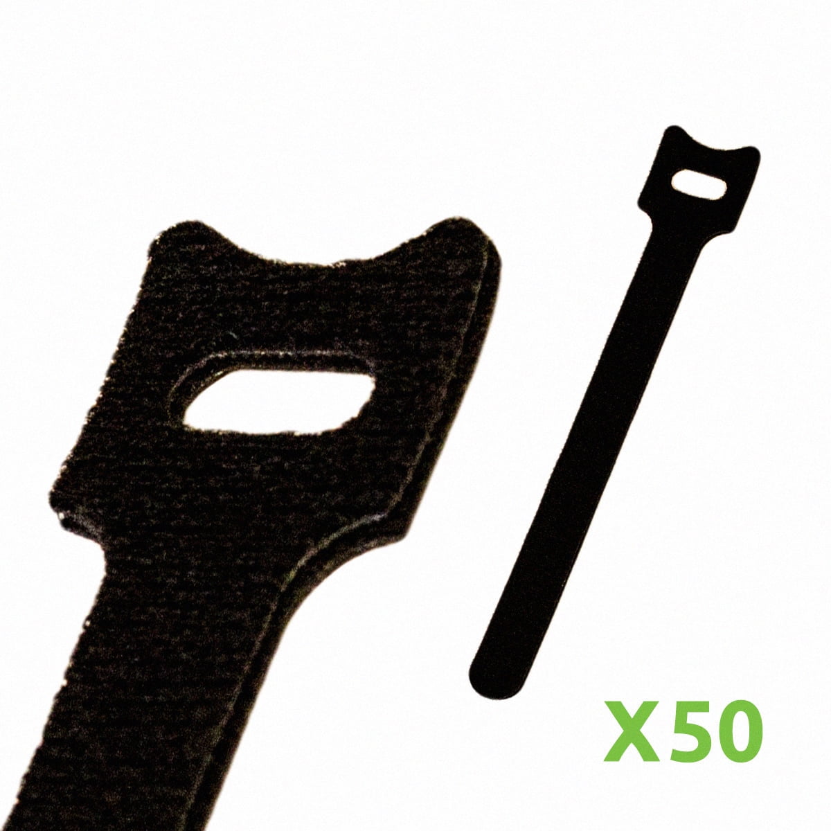 NavePoint 6 Inch Hook and Loop Reusable Strap Cable Cord Wire Ties 50 Pack Black