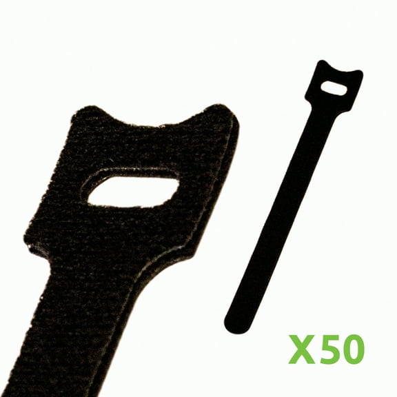 NavePoint 6 Inch Hook and Loop Reusable Strap Cable Cord Wire Ties 50 Pack Black