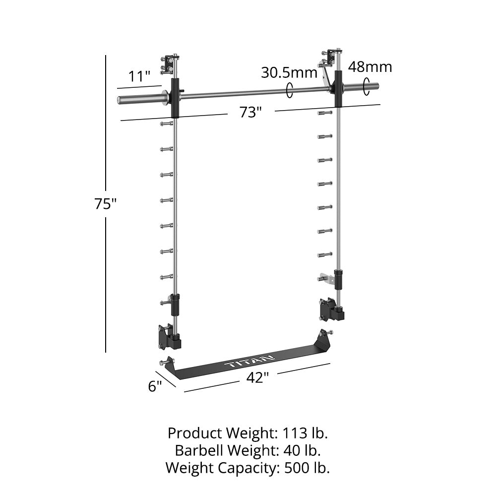 Titan Fitness T-3 Series 82" Smith Machine Power Rack Attachment, 500 LB Capacity