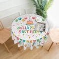 thumbnail image 2 of Happy Birthday Round Tablecloth: 60 Inch Reusable Stain Proof Waterproof Fabric Cloths – Ideal for Kitchen Dinner Tabletop Decor – Celebrate Special Moments with Style, 2 of 6
