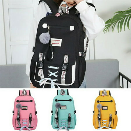 School Bags Large Bookbags for Teenage Girls USB with Lock Anti Theft Backpack Women Book Bag Youth Leisure (Best Backpacks For College Athletes)