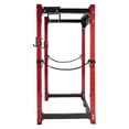 thumbnail image 3 of Signature Fitness 1,500 Lb Capacity 3 x 3 Inch Power Cage Squat Rack, Red, 3 of 8