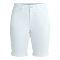 thumbnail image 5 of Time and Tru Women's Mid Rise Denim Bermuda Shorts, 10" Inseam, Sizes 0-22, 5 of 5