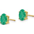 thumbnail image 2 of 14K Yellow Gold Emerald Post Earrings (7 X 5) Made In United States xe87e-b, 2 of 5