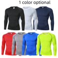 thumbnail image 4 of Ropa de fitness para hombre, baloncesto, entrenamiento básico, élite, manga larga, entrenamiento para correr, alta elasticidad, secado rápido, color sólido, manga larga, 4 of 5