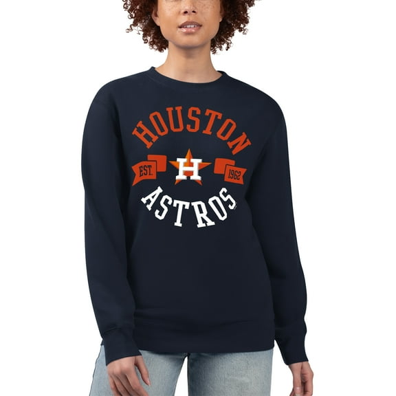 Women's G-III 4Her by Carl Banks Navy Houston Astros Team Logo Fleece Pullover Sweatshirt