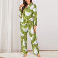 thumbnail image 2 of Fotbe Lovely Chickens Conjunto de Pijama de Manga Larga para Mujer con Estampado, Ropa de Dormir de 2 Piezas, Conjunto de Casa Suave y Cómodo con Bolsillos-Medium, 2 of 7