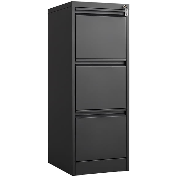 CoSoTower 3 Drawer File Cabinet with Lock,Two Drawer Filing Cabinet,Vertical Metal File Cabinet for Home Office Organizer Storage Cabinet Fit Letter/A4/Legal Size File