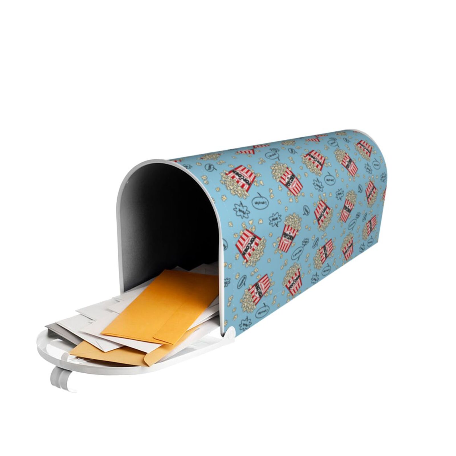 Xecao I Am A Fan Popcorn for Mailbox Cover with Magnetic Strips, Waterproof and Sunscreen, Adds a Decorative Touch to Your Garden Yard.
