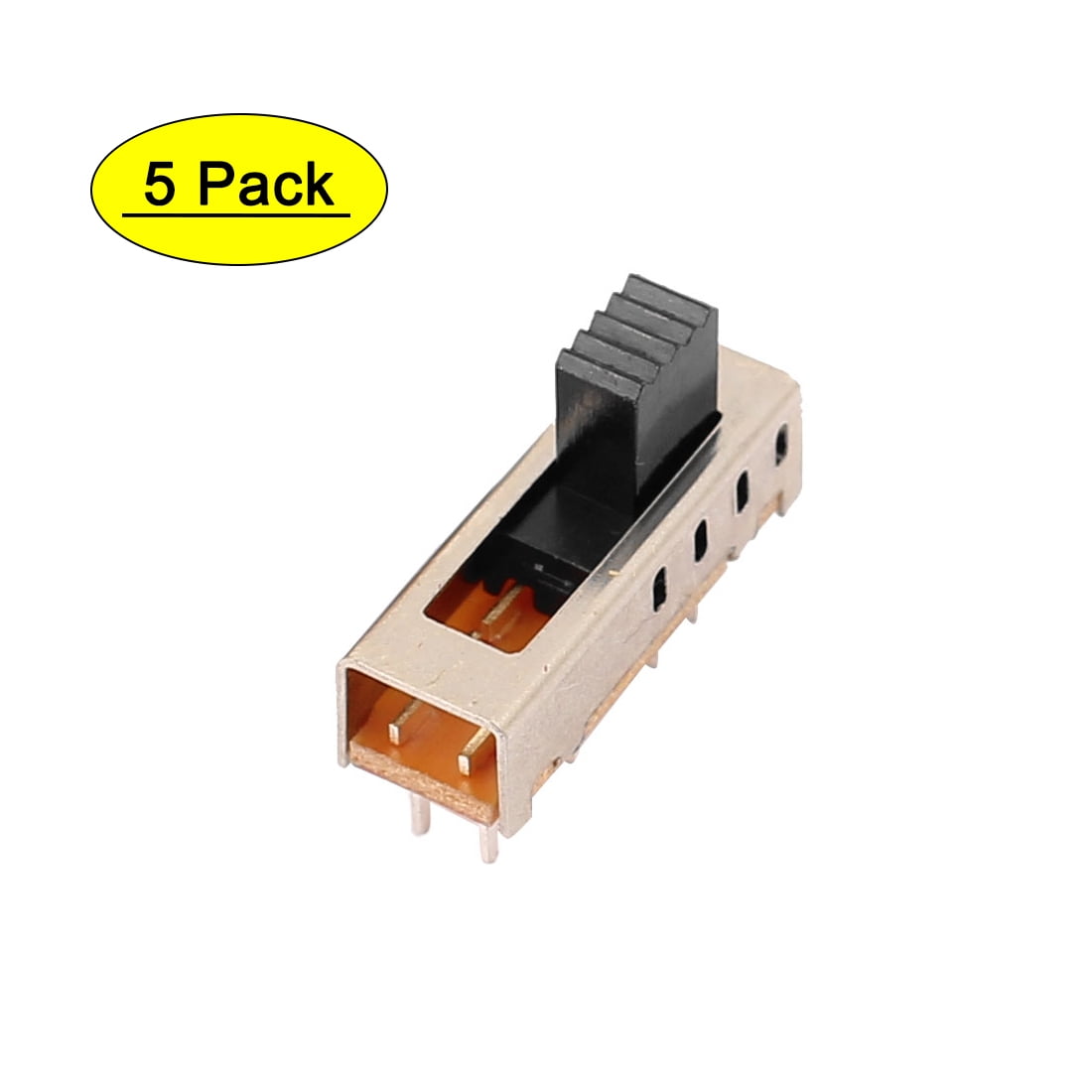 5Pcs 4 Position 10P 2P4T Panel Mount Micro Slide Switch Latching Power Switch