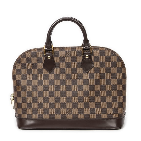 Pre-Owned Louis Vuitton Brown Alma PM Handbag Damier Ebene