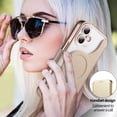 thumbnail image 6 of for iPhone 16 Case Card Holder, 2-in-1 Magnetic Wallet PU Leather Flip Cover RFID Blocking Clear Back [Camera Lens Protector] Ultra-Slim Business Magnetic Phone Case with Flip Stand, Rosegold, 6 of 11