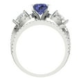 thumbnail image 4 of Clara Pucci 18K White Gold 1.925 Simulated Tanzanite Engraveable Engagement Ring + Wedding Band Set, 4 of 7