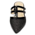 thumbnail image 3 of DARING DIVA Women's Glitter Pointed Toe Flats Mules Black 8.5, 3 of 7