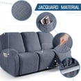 thumbnail image 6 of TAOCOCO Recliner Sofa Covers 3 Pieces Reclining Couch Covers for 3-Seater Sofa Furniture Protector w/ Pockets, Dark Gray, 6 of 8