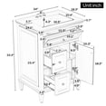 thumbnail image 4 of 24" Bathroom Vanity with Sink, Flip Drawer, Two Drawers & One Door, Adjustable Shelf, Solid Wood & MDF, Blue Freestanding for Bathroom, 4 of 14