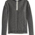 thumbnail image 2 of Aeropostale Womens Striped Zip Back Knit Sweater, Grey, Large, 2 of 2