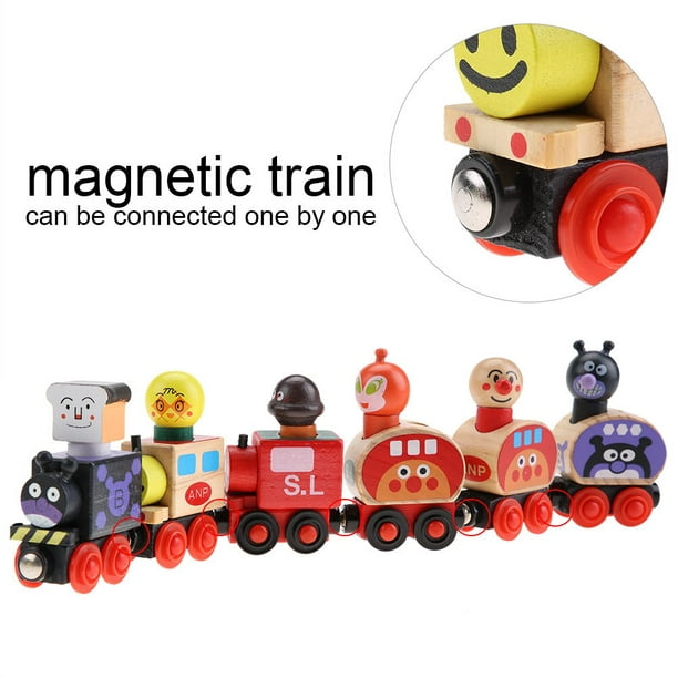 Train en bois magnétique