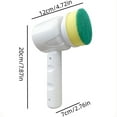 thumbnail image 3 of Cepillo eléctrico de limpieza | Limpiador portátil recargable USB – 3 cabezales reemplazables, girando 360°, limpiador de hogar, cocina y baño multisuperficie | Agarre ergonómico, almacenamiento, 3 of 9