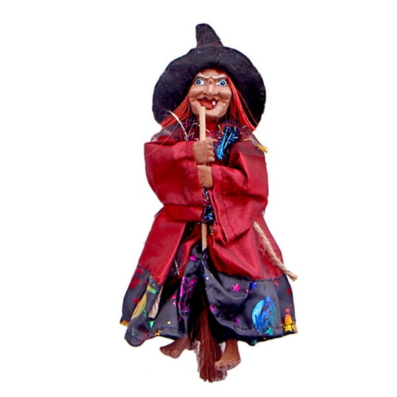 Ayyufe Halloween Hanging Witch Ornament Realistic Looking Scary Facial Expressions Festival Decorative Cloth DIY Hanging Witch Halloween Decoration Toys for Home