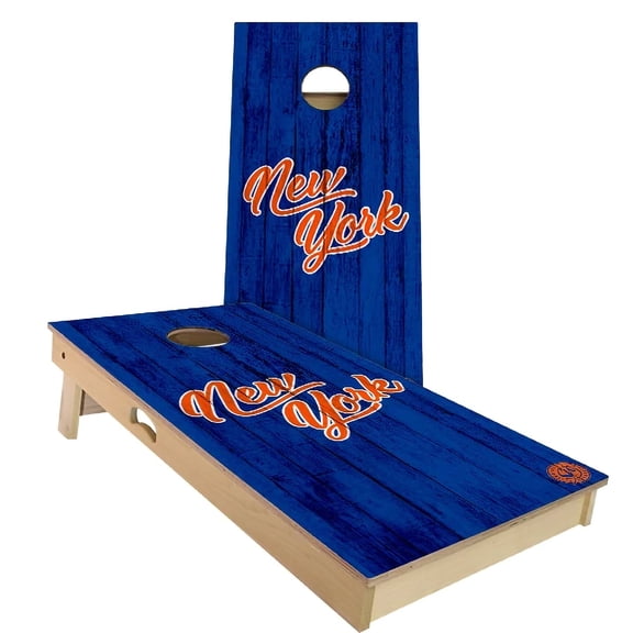 Skip's Garage | New York Vintage Baseball Cornhole Board Set | Includes Boards & Bags | Choose Your Size & Accessories