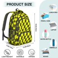 thumbnail image 5 of Yellow and Black Wavy Checkered Backpack for School, Cute School Bag with Adjustable Shoulder Straps and Padded Back, 16.9"x12.6"x5.9", 5 of 5