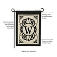 thumbnail image 3 of Evergreen Flag Cambridge Chic Letter W Monogram Applique Garden Flag - 12.5" Wide x 18" High, 3 of 5
