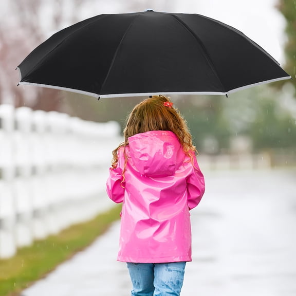 RENACLIPY Auto Open Close Large Umbrella Windproof Uv Protection Black for Home