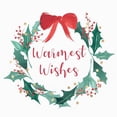 thumbnail image 2 of PI Studio  26x26 White Modern Wood Framed Museum Art Print Titled - Warnest Wishes Wreath, 2 of 4