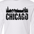 thumbnail image 4 of Inktastic Chicago Skyline Grunge Long Sleeve Youth T-Shirt, 4 of 5