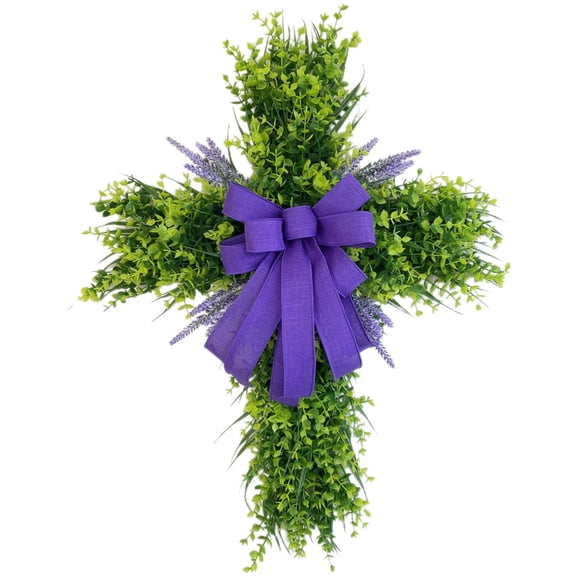 WRISTBIQUE Wreath for Front Door Farmhouse Door Wreath Ribbon 1Pcs
