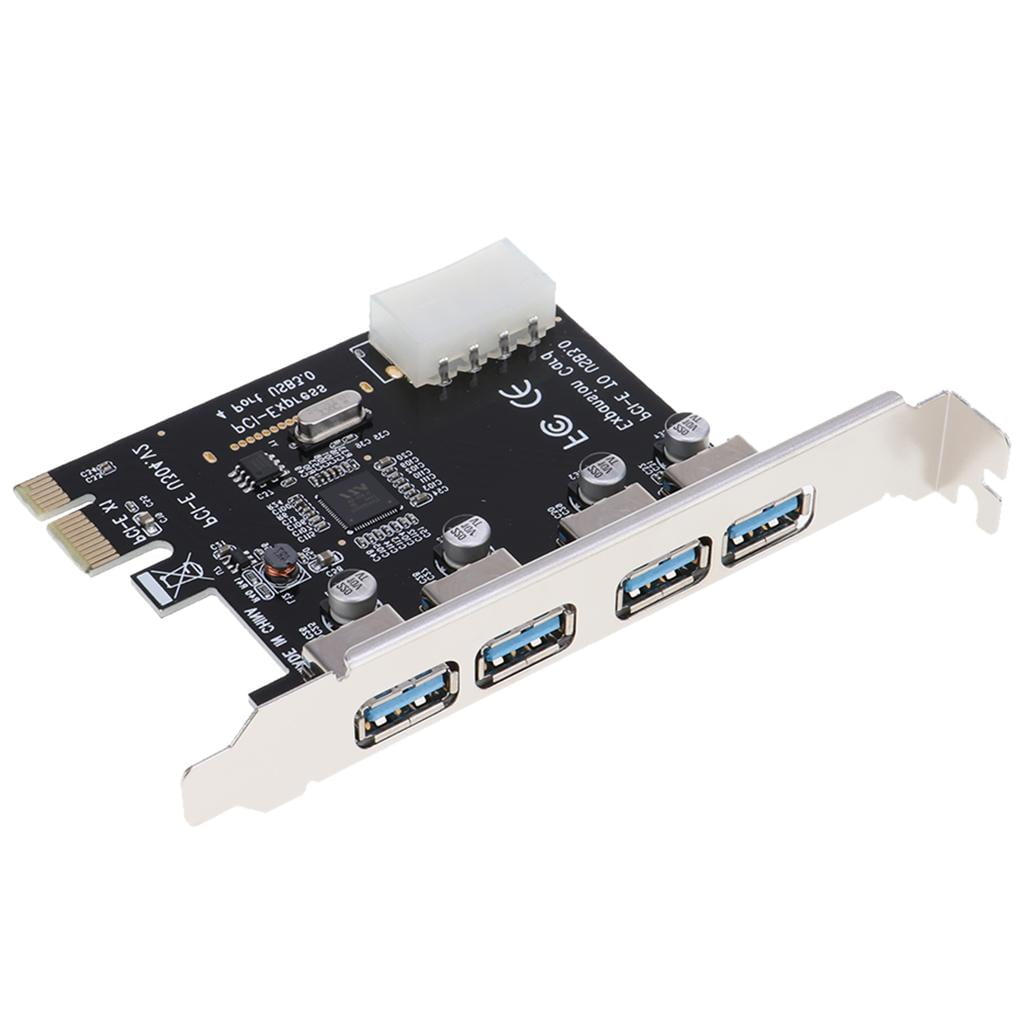 -E USB 3.0 Hub Adapter Expansion Card 4 USB Port w/4PIN Port New