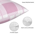thumbnail image 5 of YFYANG Square Decorative Throw Pillow Case (Without Pillow Insert), Pink Geometric Plaid Texture Bedroom Sofa Car Cushion Cover, 20"x20", 5 of 9