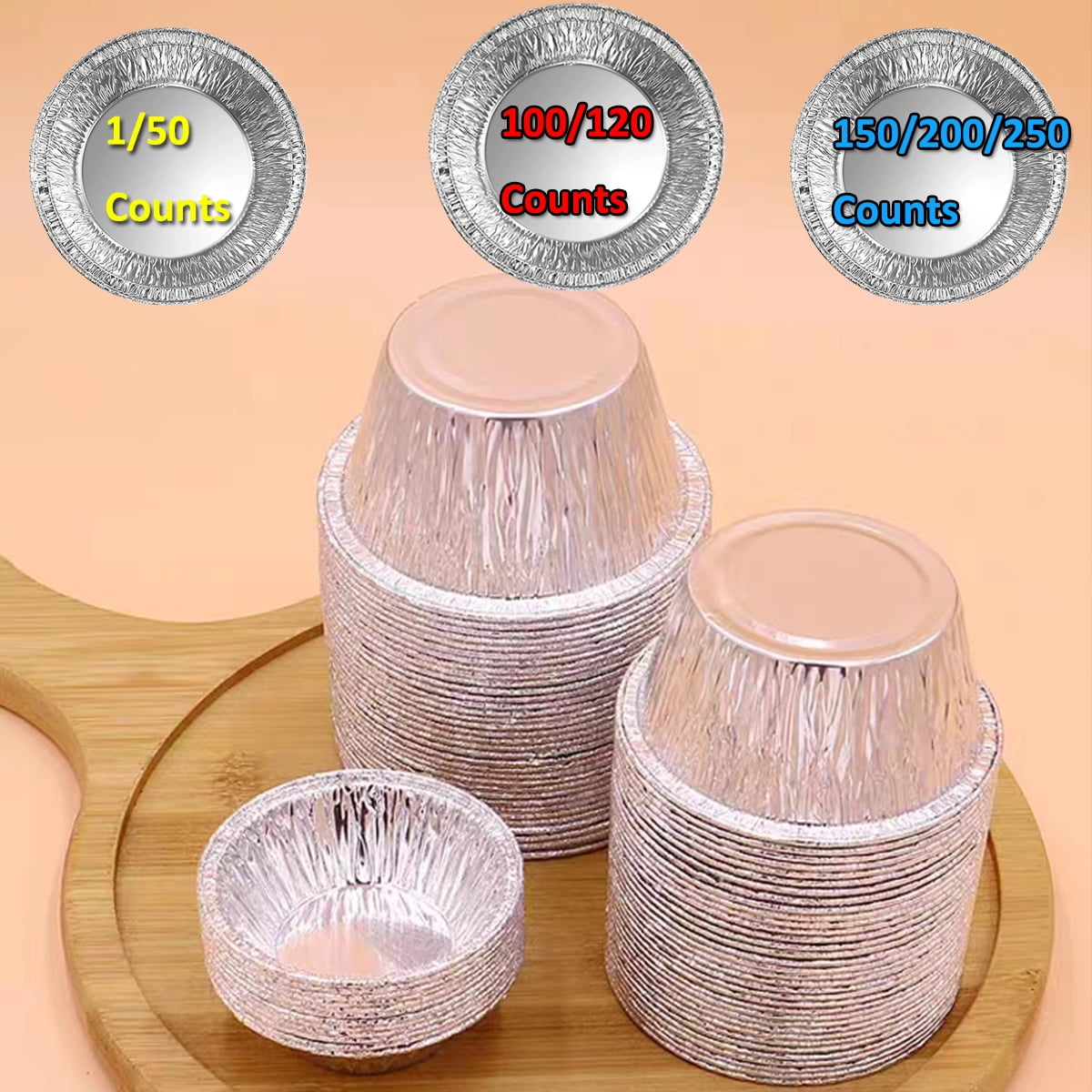 5" Round Tart Pie Foil Pans Disposable Pans Aluminum Foil Tart & Pie Tins Pans for Baking