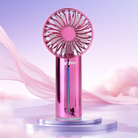 Portable Electroplated Spray Fan With USB Charging Compact Misting Handheld Ultra Quiet Motor Strong Wind Power Long Runtime Mirror Metallic Body Ideal For Commuting Camping Office Travel