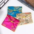 thumbnail image 4 of Chinese Brocade Handmade Embroidery Gift Storage Pouch Bag Zipper Jewelry Bag Snap Case Satin Coin Purse purple S, 4 of 6