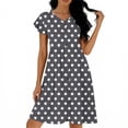 thumbnail image 4 of BUIGTTKLOP Summer Dress for Women Ruffle Sleeve Mini Dress Dotted Casual Flowy Buttton down Sundress with Pockets, 4 of 5
