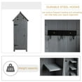 thumbnail image 5 of Tcbosik Storage Shed for Outdoor, 70.5" Wooden Garden Shed with Shelves and Lockable Door, Utility Tool Organizer Shed for Patio, Lawn, Backyard, Gray, 5 of 8