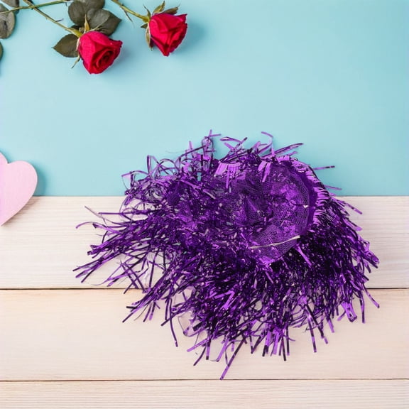 EXHUMKY 10Pcs Shiny Foil Tinsel Wigs for Party Photo Props Mardi Gras Cosplay Supplies