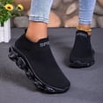 thumbnail image 6 of Rotm Workout Shoes for Women Women's Breathable Air Cushion Jazz Dance Shoes Lace Up Mesh Sneakers Athletic Walking Dance Thick Soled Black,8.5, 6 of 7