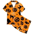 thumbnail image 4 of Outfit Sets for Girls Spooky Elements Print Short Sleeve Shirt Shorts 2 Piece Outfits Size 2-3Y, 4 of 4