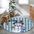 thumbnail image 3 of Round Rug 4Ft Washable Non-Slip, Christmas Circle Area Rugs for Living Room Bedroom, Winter Snowman Cardinal Poinsettia Plaid Indoor Floor Mats Carpet Runner for Home Decor Aesthetic, 3 of 8