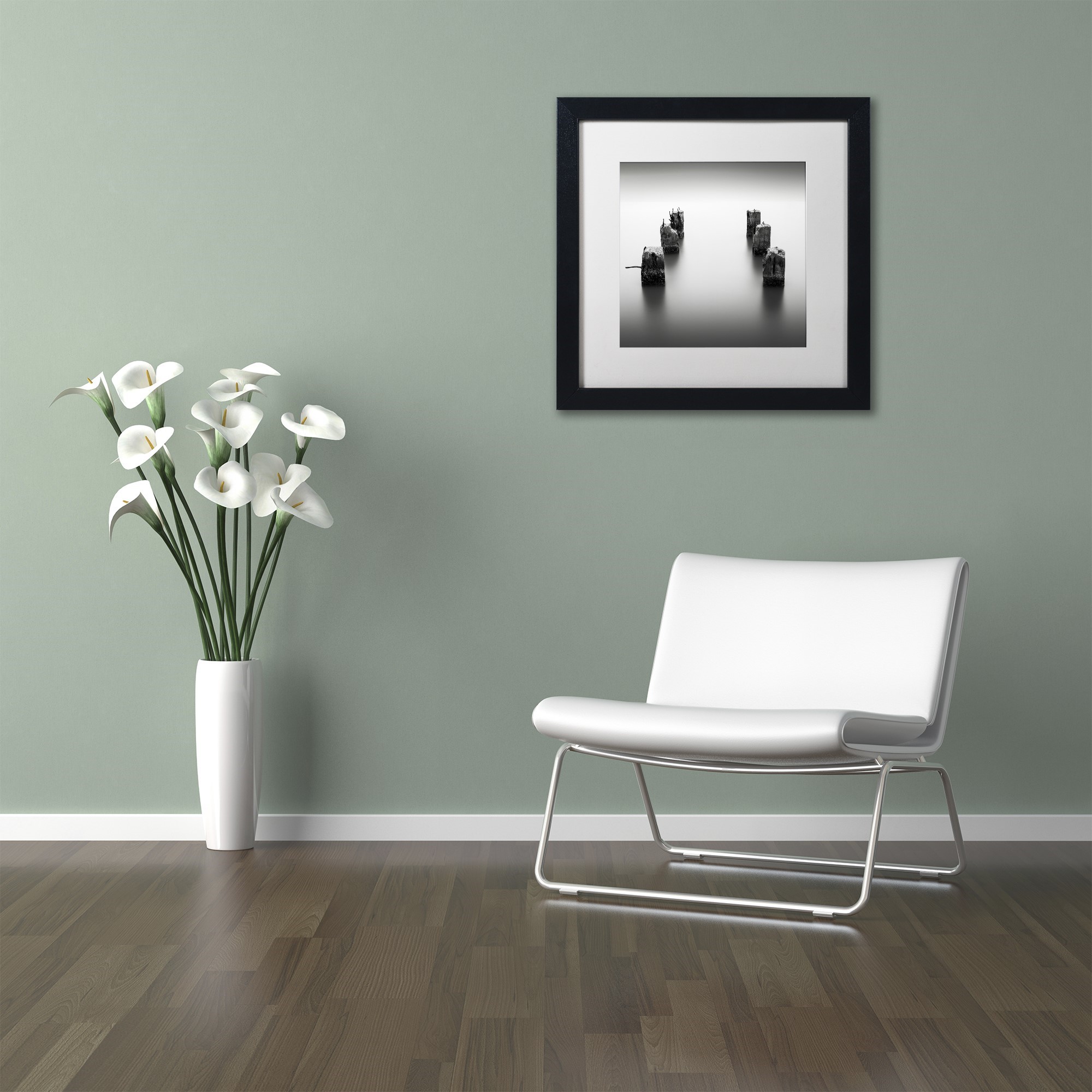 Trademark Fine Art "Pillars" Canvas Art by Dave MacVicar, White Matte, Black Frame