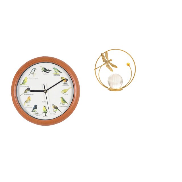 Reloj de pared con forma de pájaro cantor, bola de cristal, estatua de hierro, decoración, material PP, escultura creativa, adecuado para sala de esta