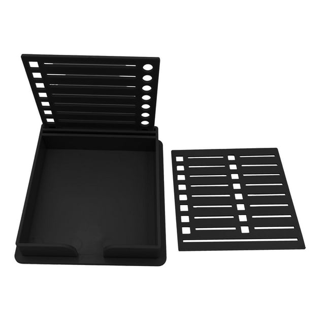 Colaxi Porte-Notes Autocollant avec Pochoir, Porte-Notes de Bureau Autocollant Support de Bloc-Notes Distributeur de Notes pour Maison École Bureau Étudiants Noir