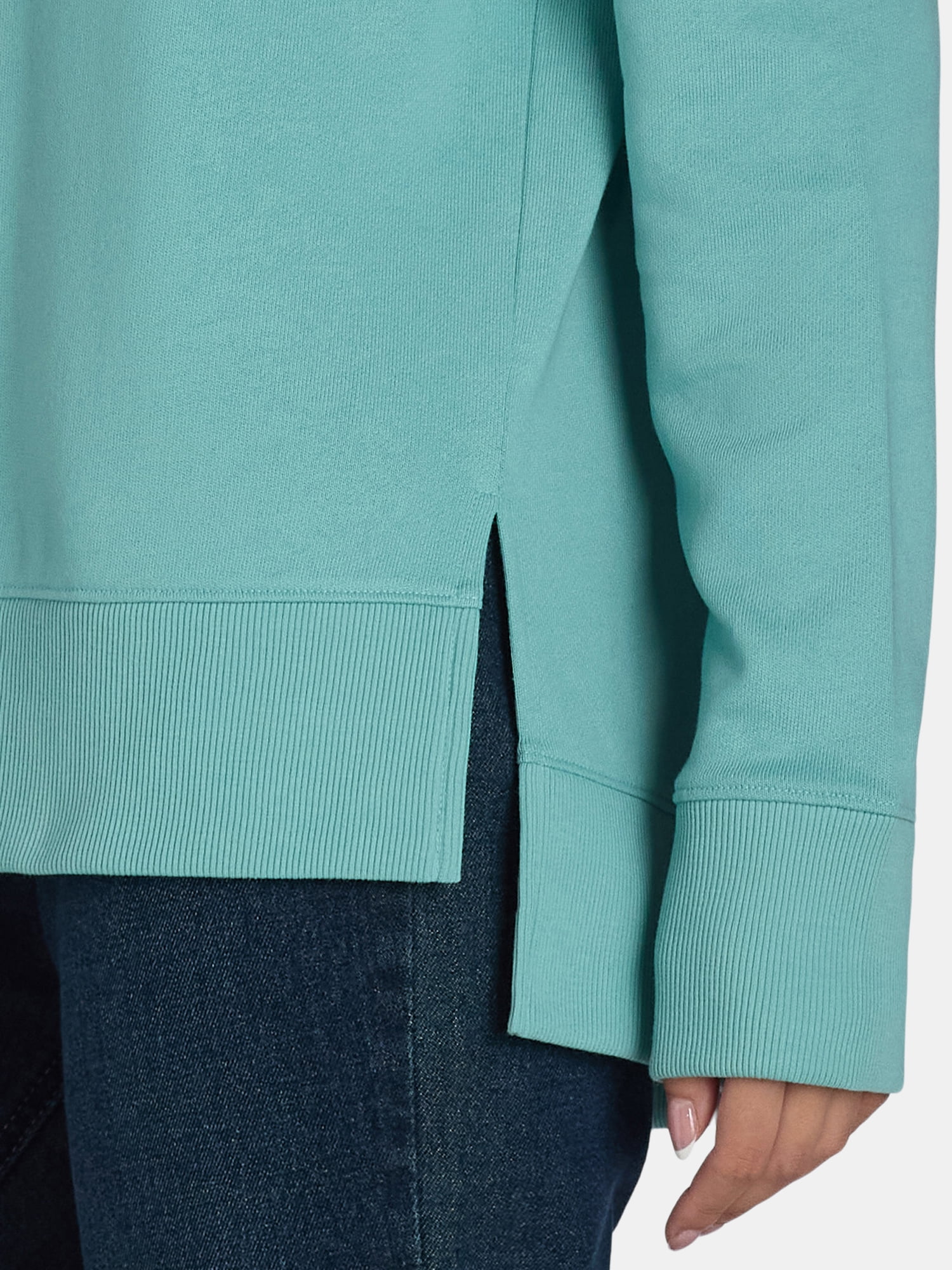 Time and Tru Women's Tunic Sweatshirt with High-Low Hem, Sizes XS -4X