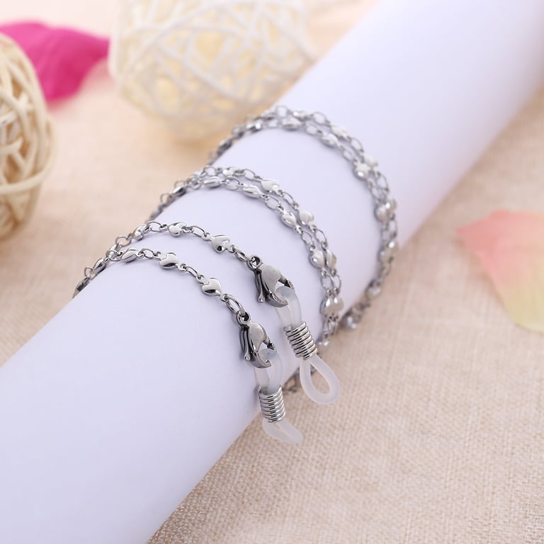 Solid Hearts Stainless Steel Eyeglass Chain Glasses Necklace Cord