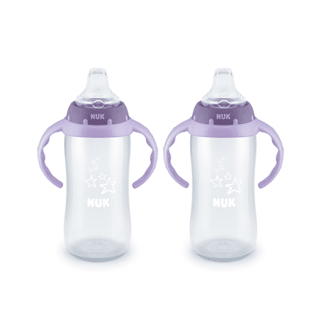 NUK Large Learner Tritan Cup, 10 Ounce, Purple Star, 2 Pack
