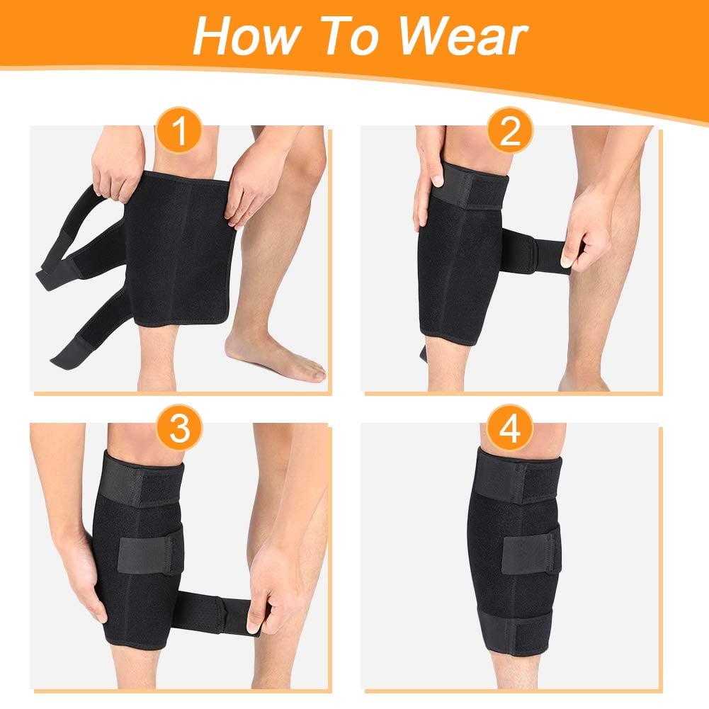 Calf Brace for Torn Calf Muscle - Shin Splint Brace - Lower Leg Neoprene  Runners Injury Wrap for Strain Tear Splints for Men and Women - Calf  Compression Sleeve - Shin Splint
